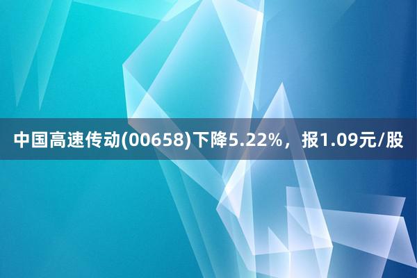 中国高速传动(00658)下降5.22%，报1.09元/股