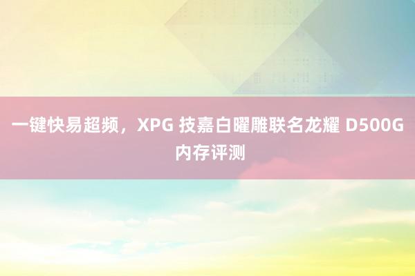 一键快易超频，XPG 技嘉白曜雕联名龙耀 D500G 内存评测