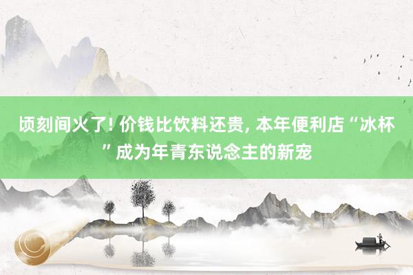 顷刻间火了! 价钱比饮料还贵, 本年便利店“冰杯”成为年青东说念主的新宠