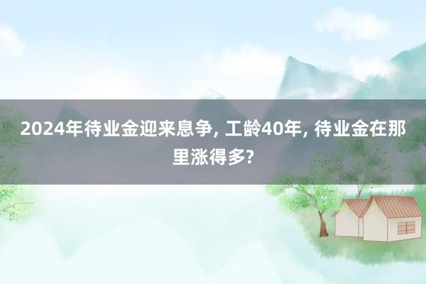 2024年待业金迎来息争, 工龄40年, 待业金在那里涨得多?