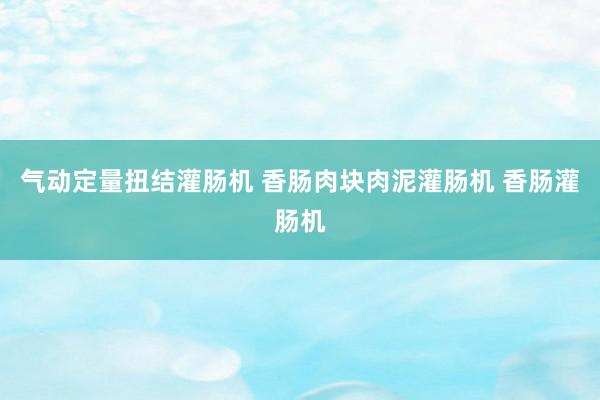 气动定量扭结灌肠机 香肠肉块肉泥灌肠机 香肠灌肠机