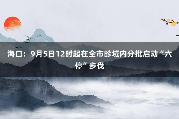 海口：9月5日12时起在全市畛域内分批启动“六停”步伐