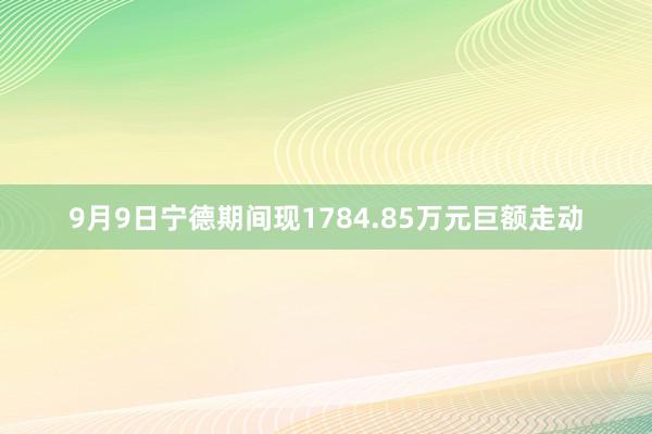 9月9日宁德期间现1784.85万元巨额走动