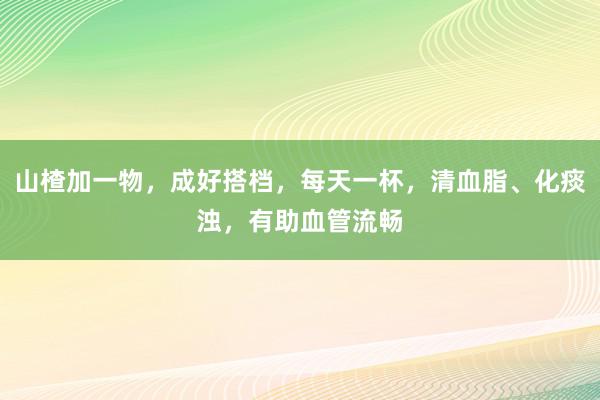 山楂加一物，成好搭档，每天一杯，清血脂、化痰浊，有助血管流畅